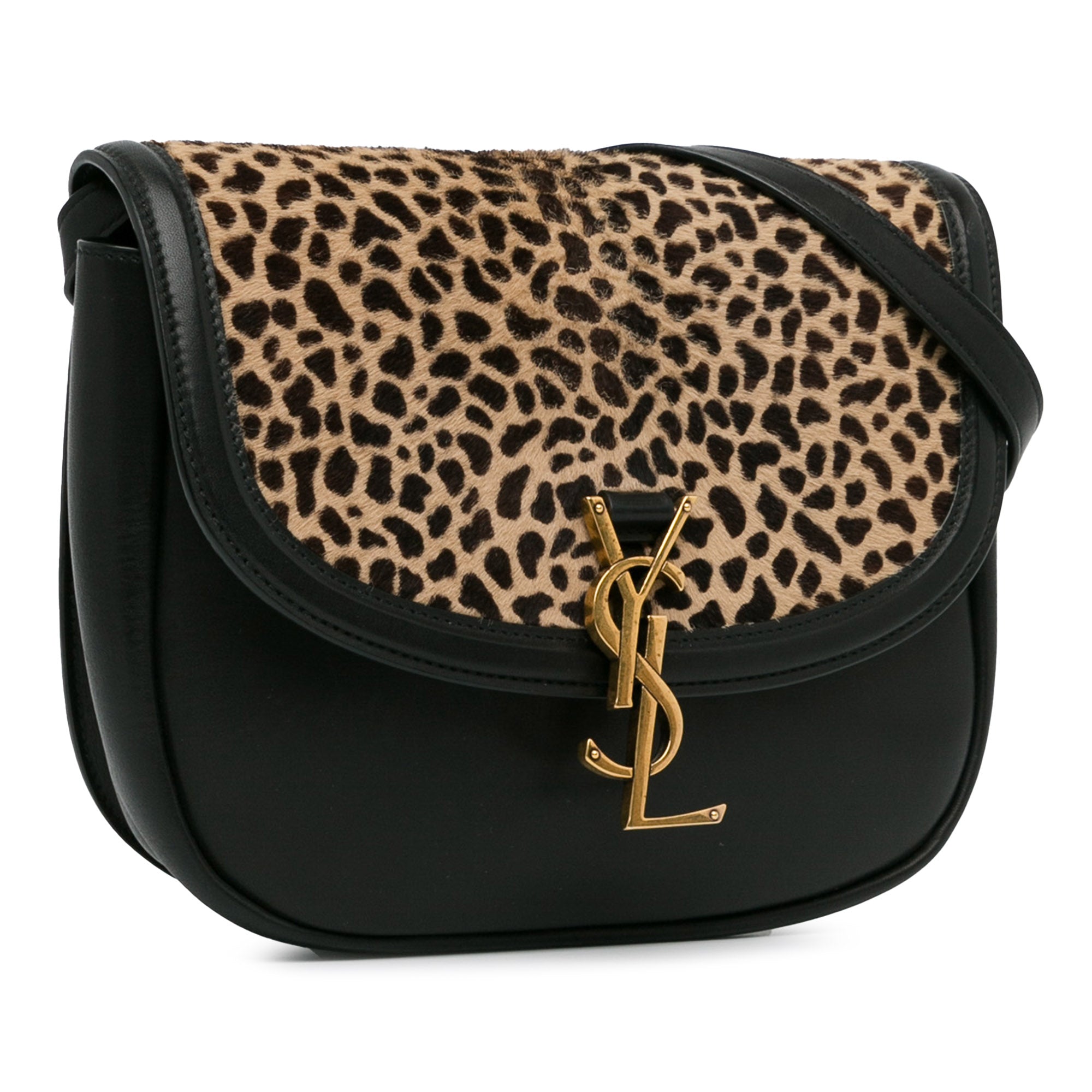 Medium Leather and Pony Hair Leopard Print Kaia Crossbody_1