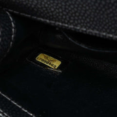 CC Metallic Caviar Interlaced Chain Clutch on Strap