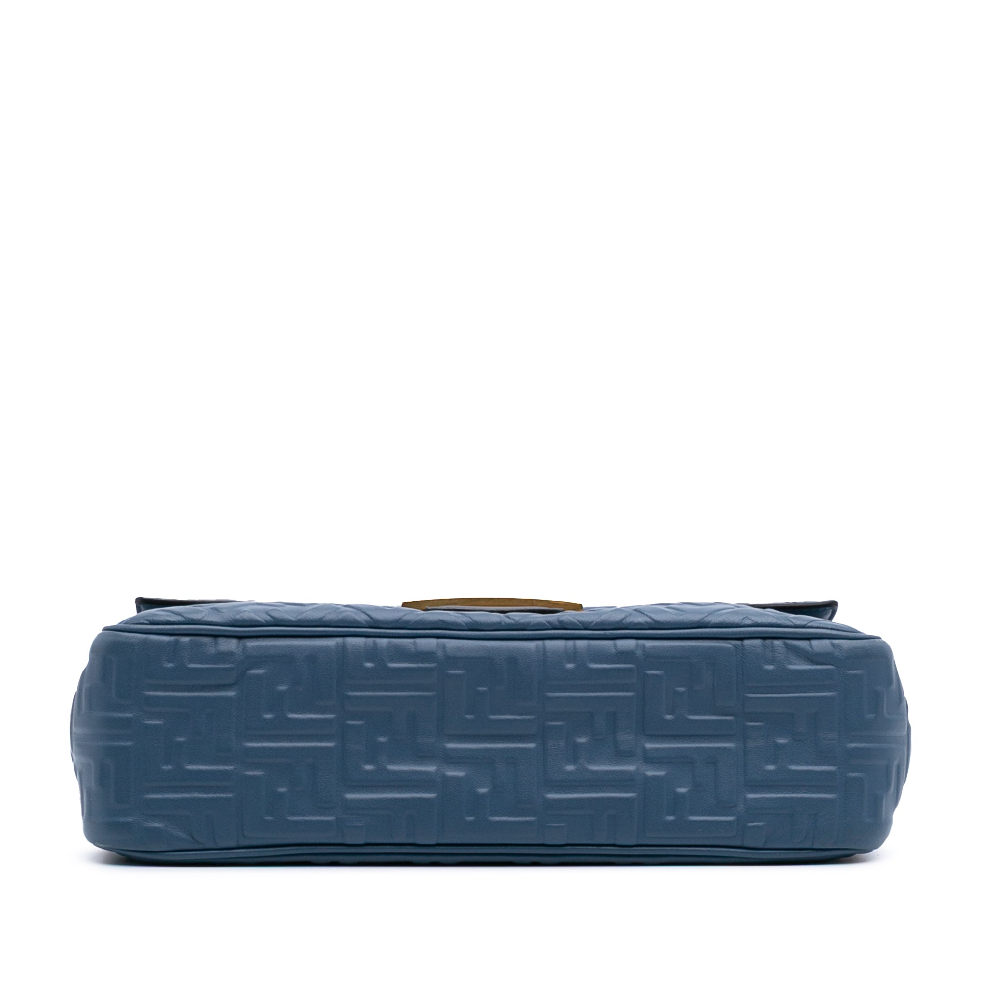 Large Zucca Embossed Leather Baguette Shoulder Bag