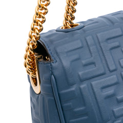 Large Zucca Embossed Leather Baguette Shoulder Bag