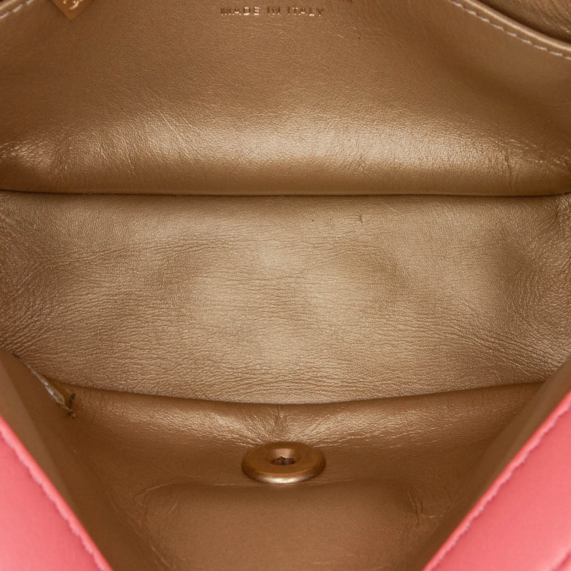 Mini Square Classic Lambskin Pearl Crush Flap