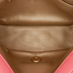 Mini Square Classic Lambskin Pearl Crush Flap