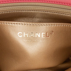 Mini Square Classic Lambskin Pearl Crush Flap