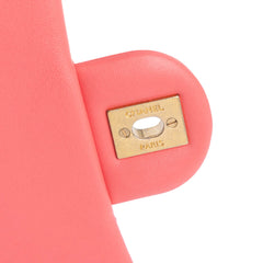 Mini Square Classic Lambskin Pearl Crush Single Flap