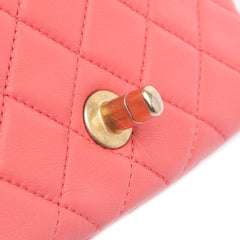 Mini Square Classic Lambskin Pearl Crush Single Flap