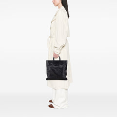 Leather Anagram Flat Tote