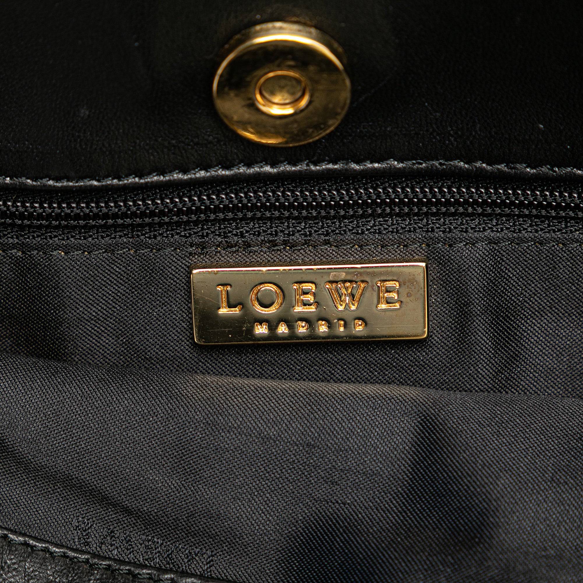 Leather Anagram Flat Tote