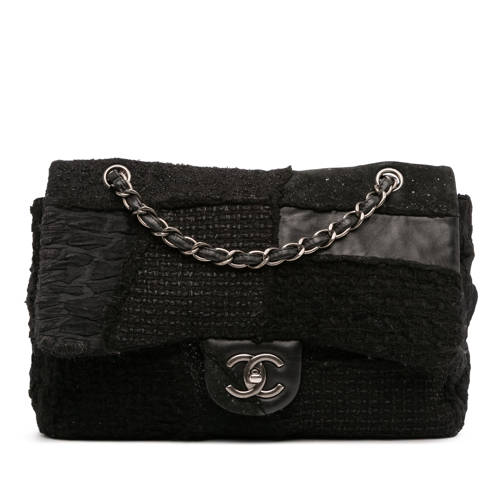 Jumbo Patchwork Tweed Flap