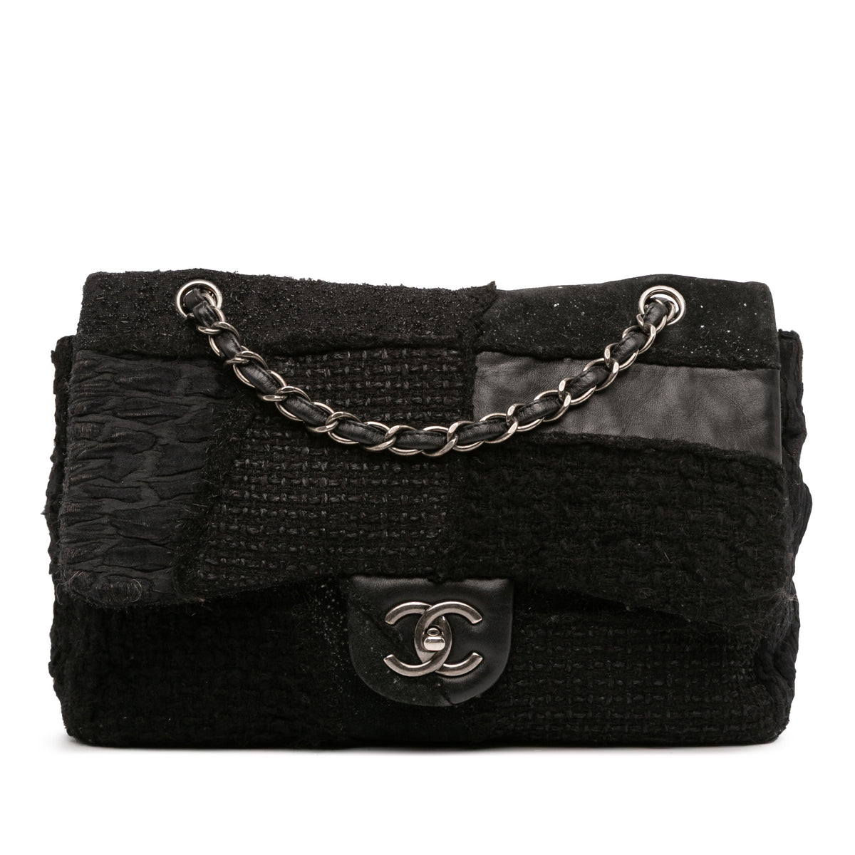 Jumbo Patchwork Tweed Flap