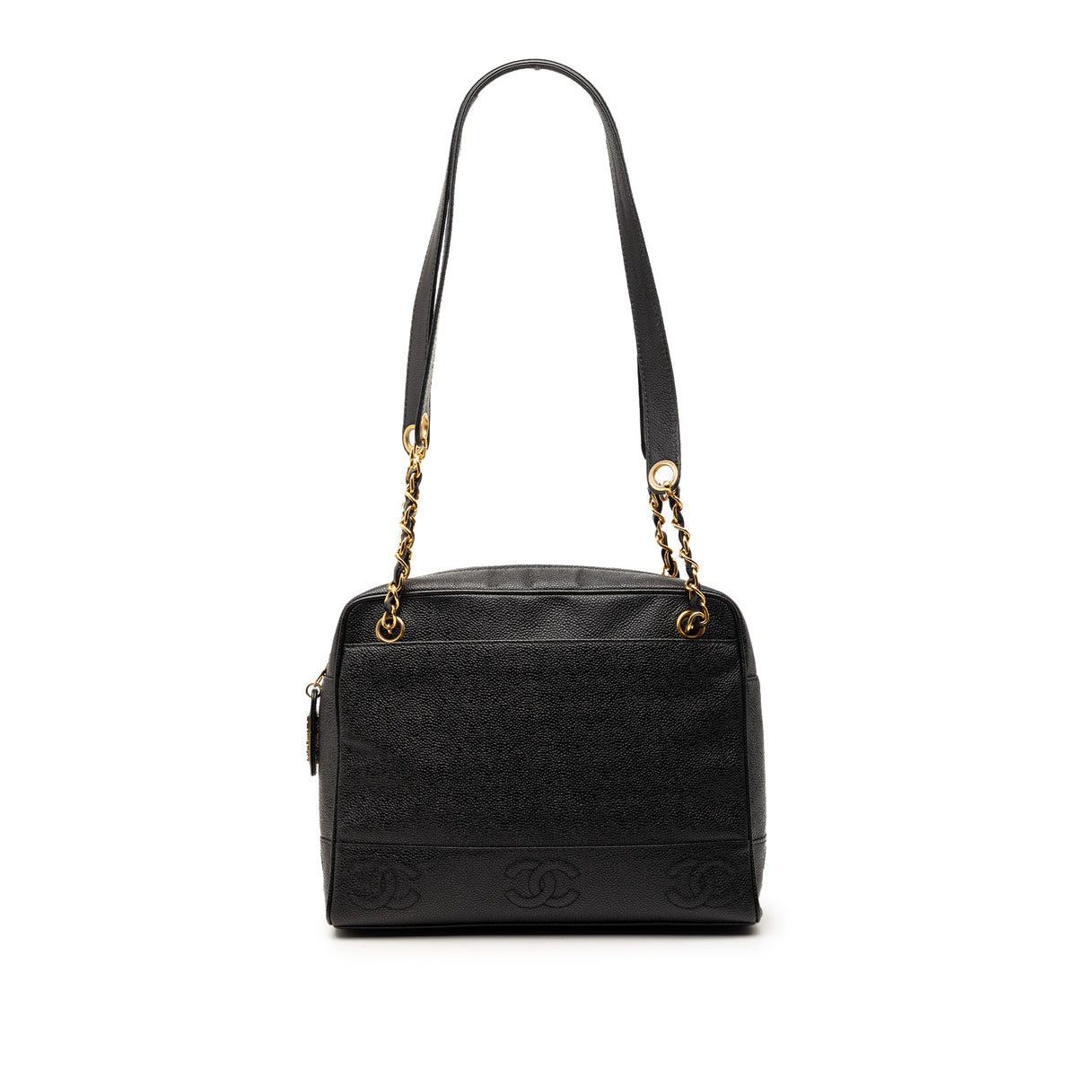 Triple CC Caviar Zip Tote