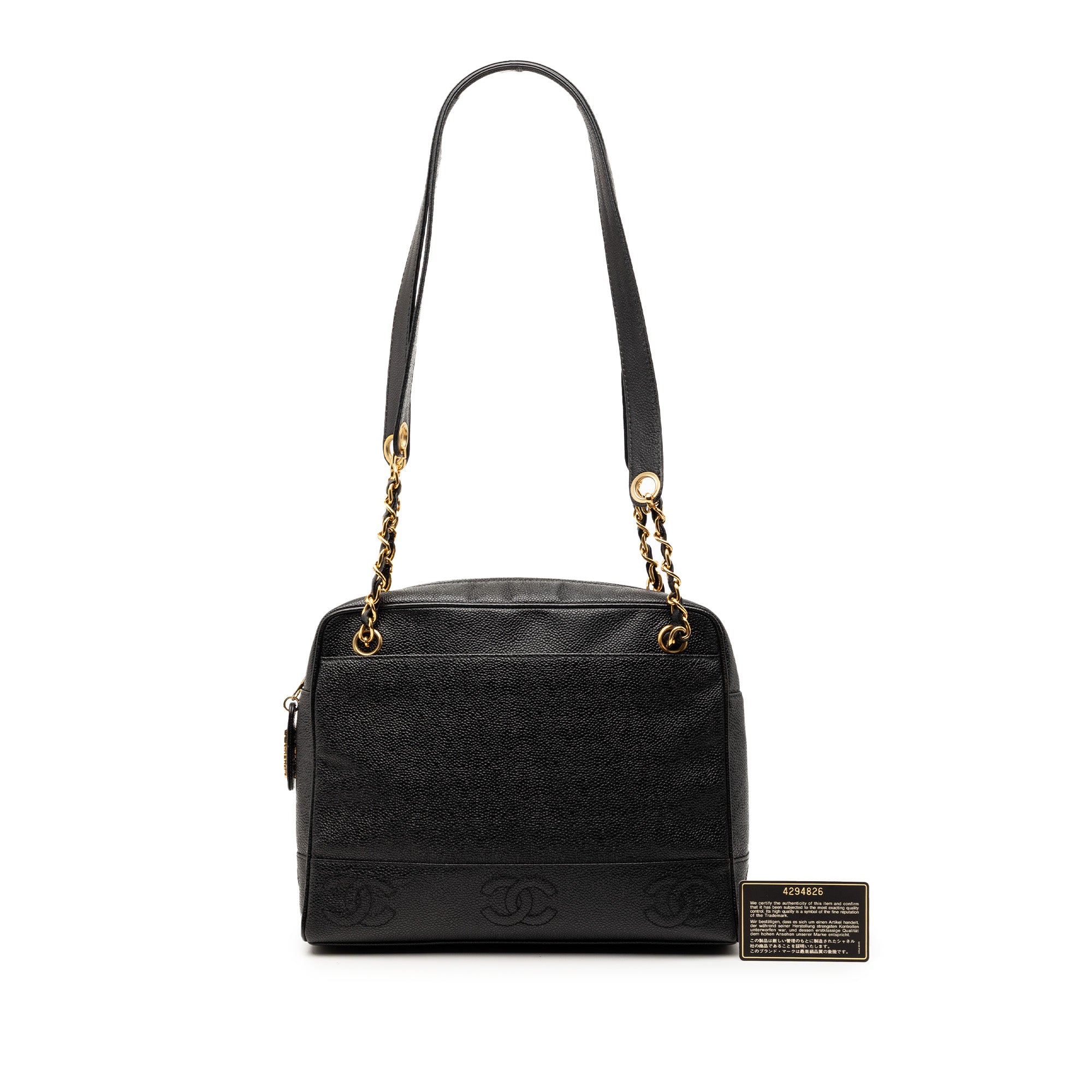 Triple CC Caviar Zip Tote