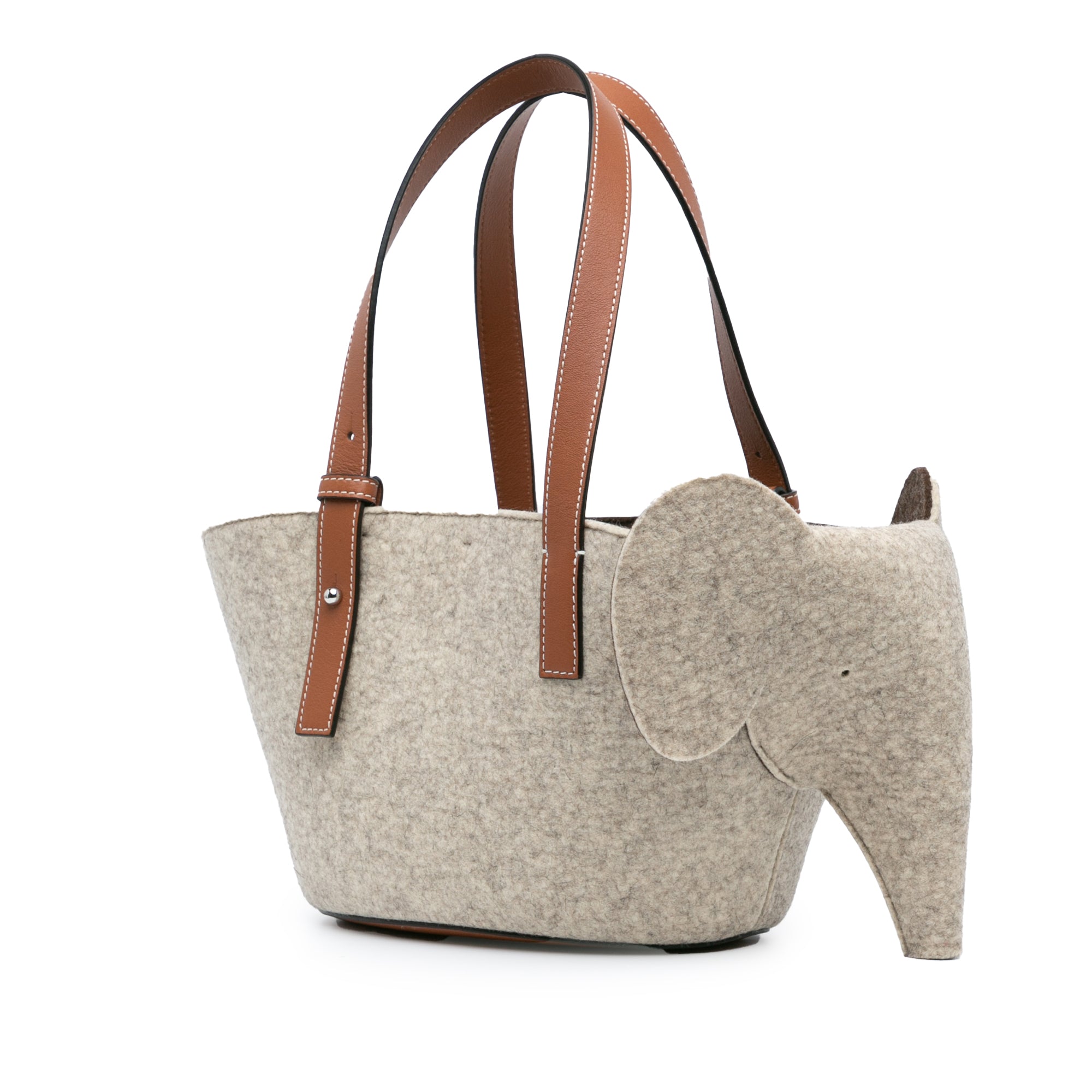 Small Felt Elephant Basket Tote