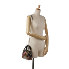 Mini Calfskin Embroidered Lady Dior