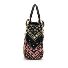 Mini Calfskin Embroidered Lady Dior