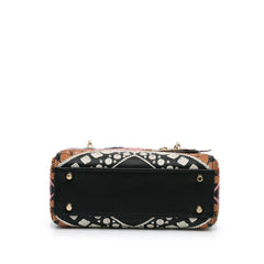 Mini Calfskin Embroidered Lady Dior