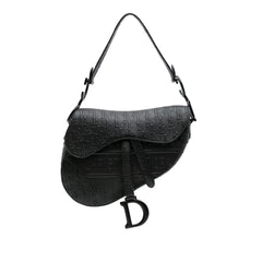Oblique Embossed Calfskin Saddle Bag