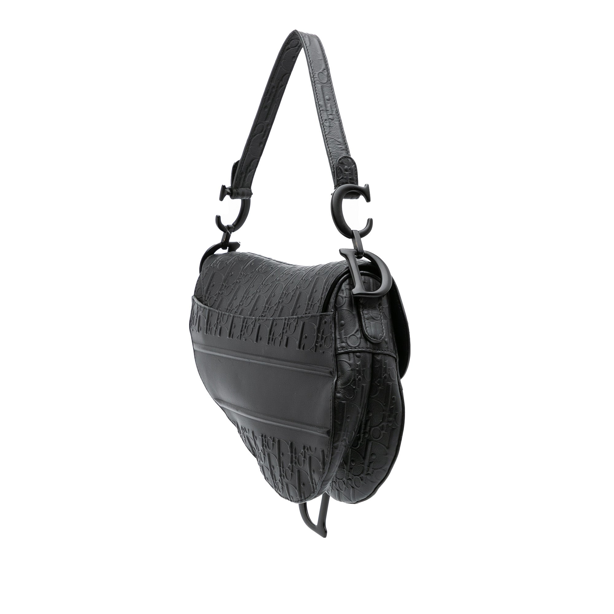 Oblique Embossed Calfskin Saddle Bag