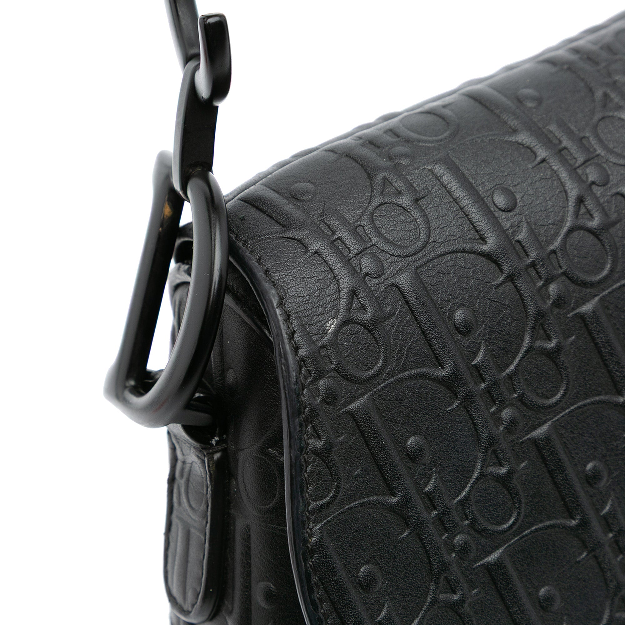 Oblique Embossed Calfskin Saddle Bag