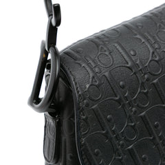 Oblique Embossed Calfskin Saddle Bag