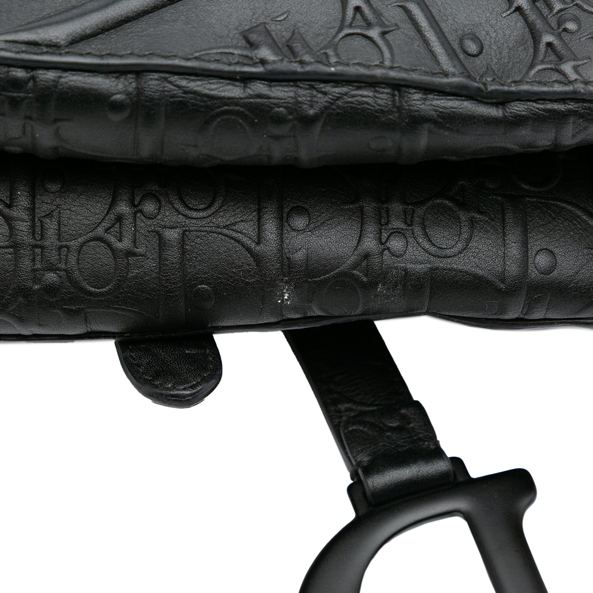Oblique Embossed Calfskin Saddle Bag