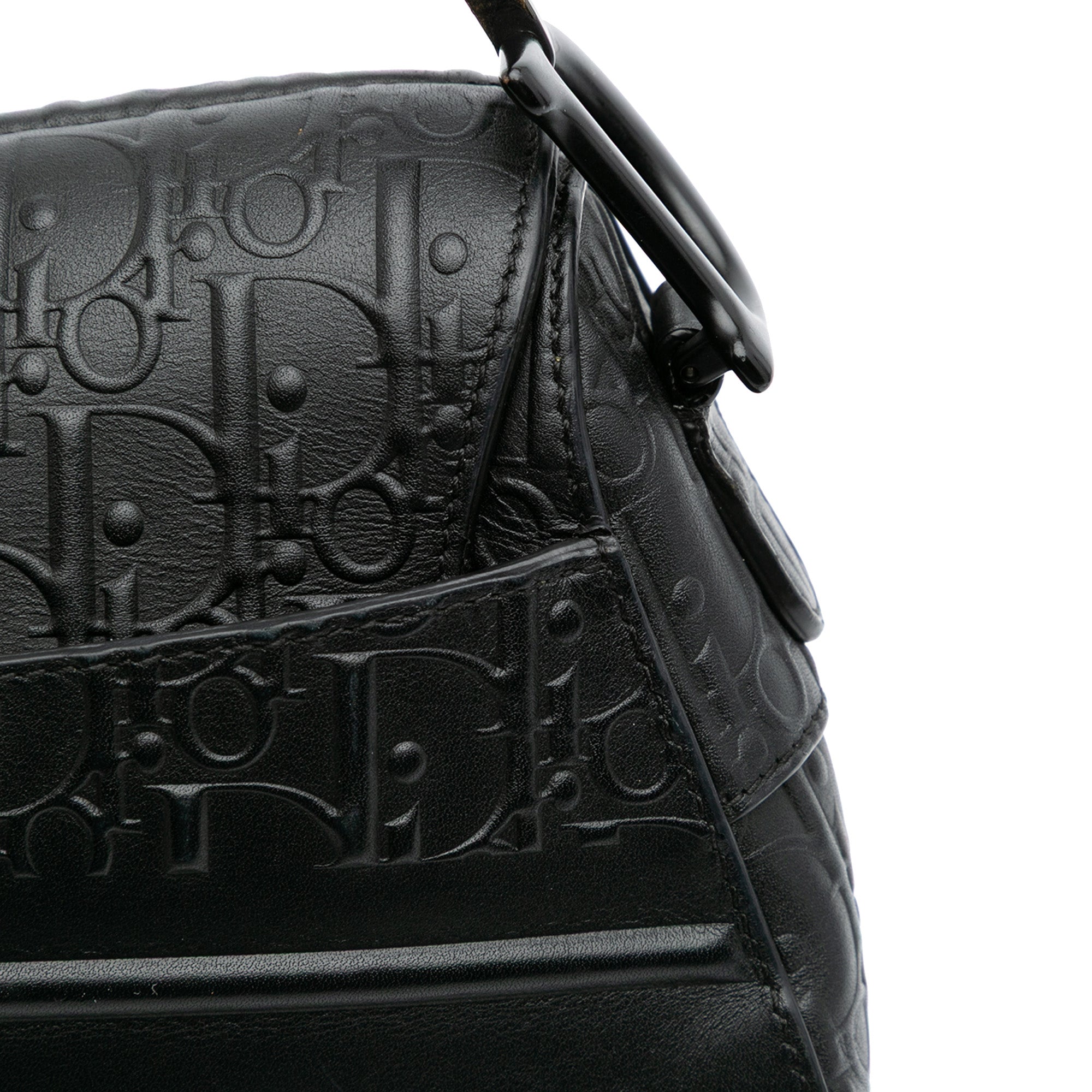 Oblique Embossed Calfskin Saddle Bag