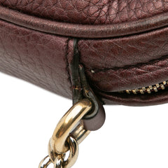 Mini Metallic Pebbled Calfskin Soho Chain Crossbody