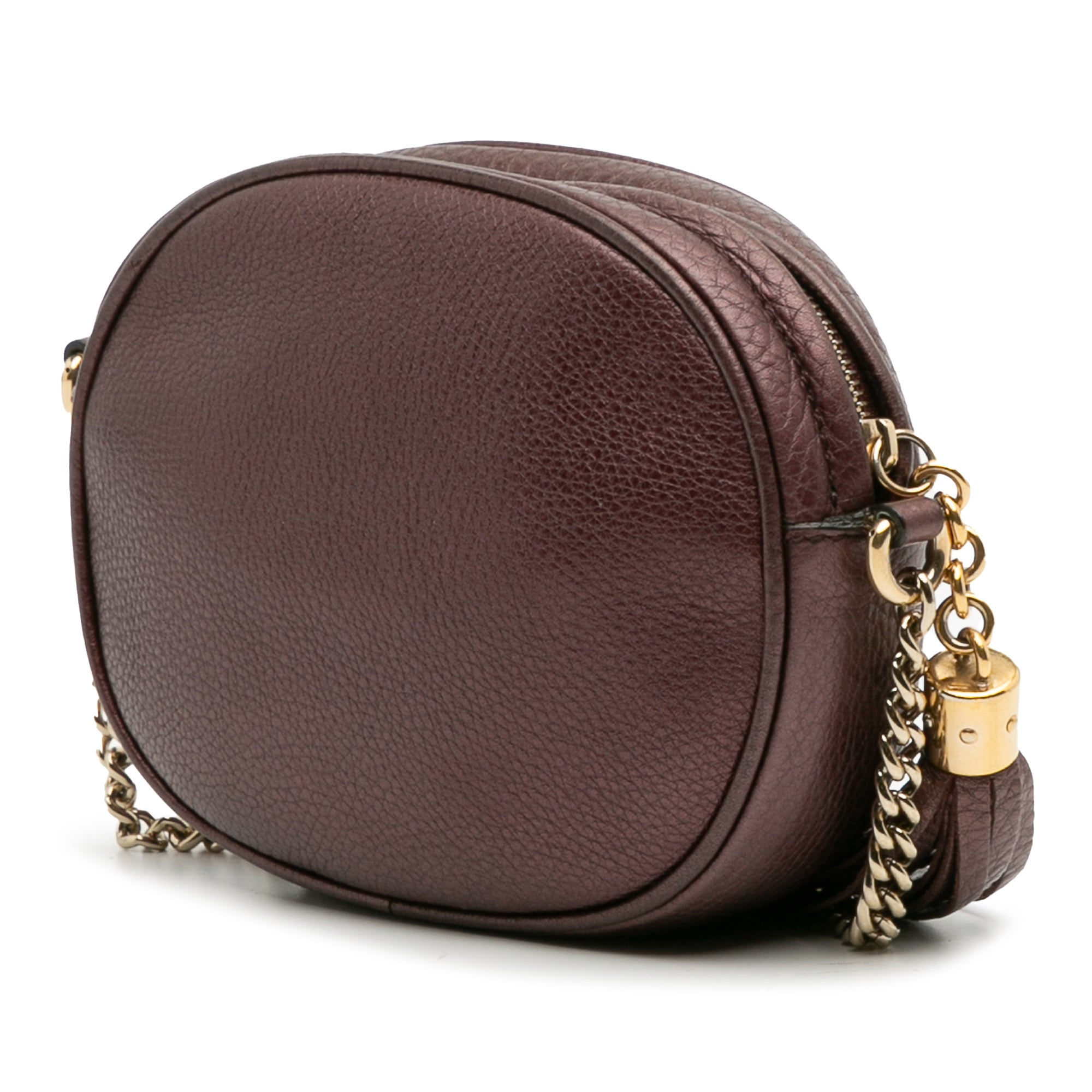 Mini Metallic Pebbled Calfskin Soho Chain Crossbody