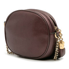 Mini Metallic Pebbled Calfskin Soho Chain Crossbody