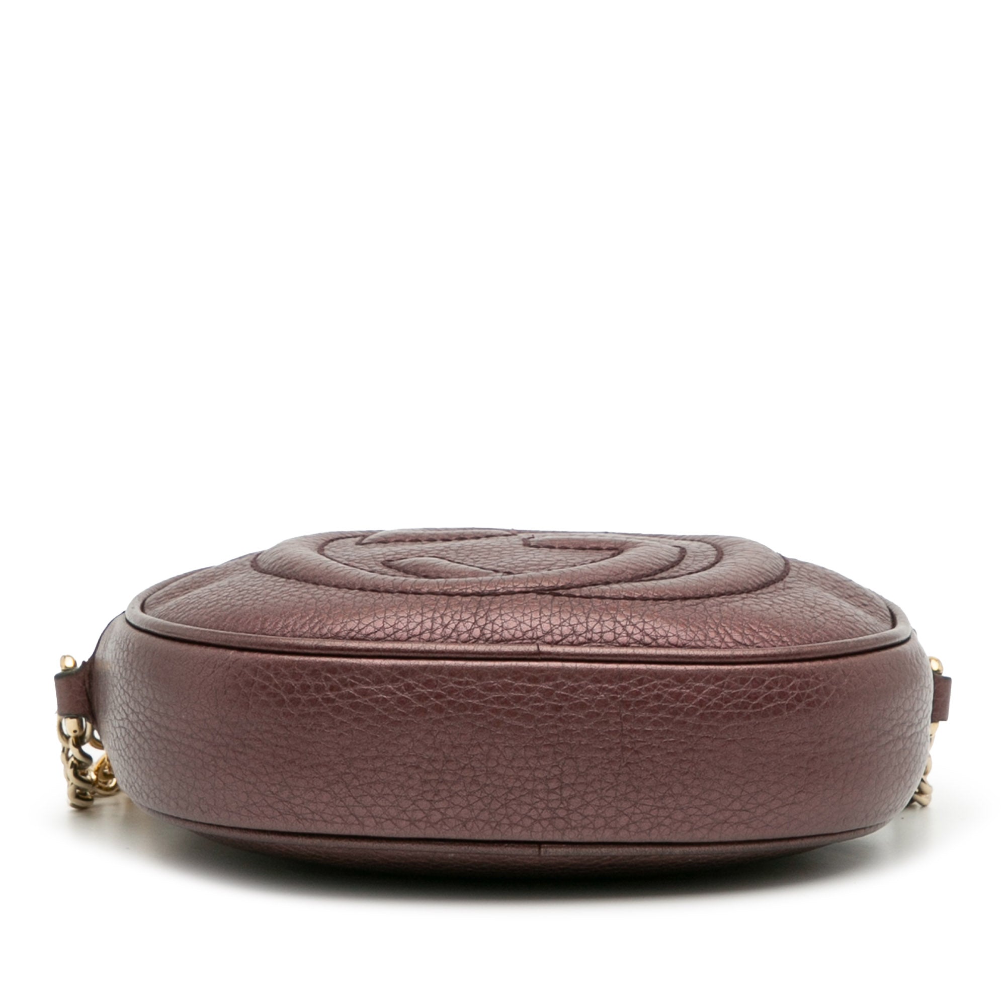 Mini Metallic Pebbled Calfskin Soho Chain Crossbody
