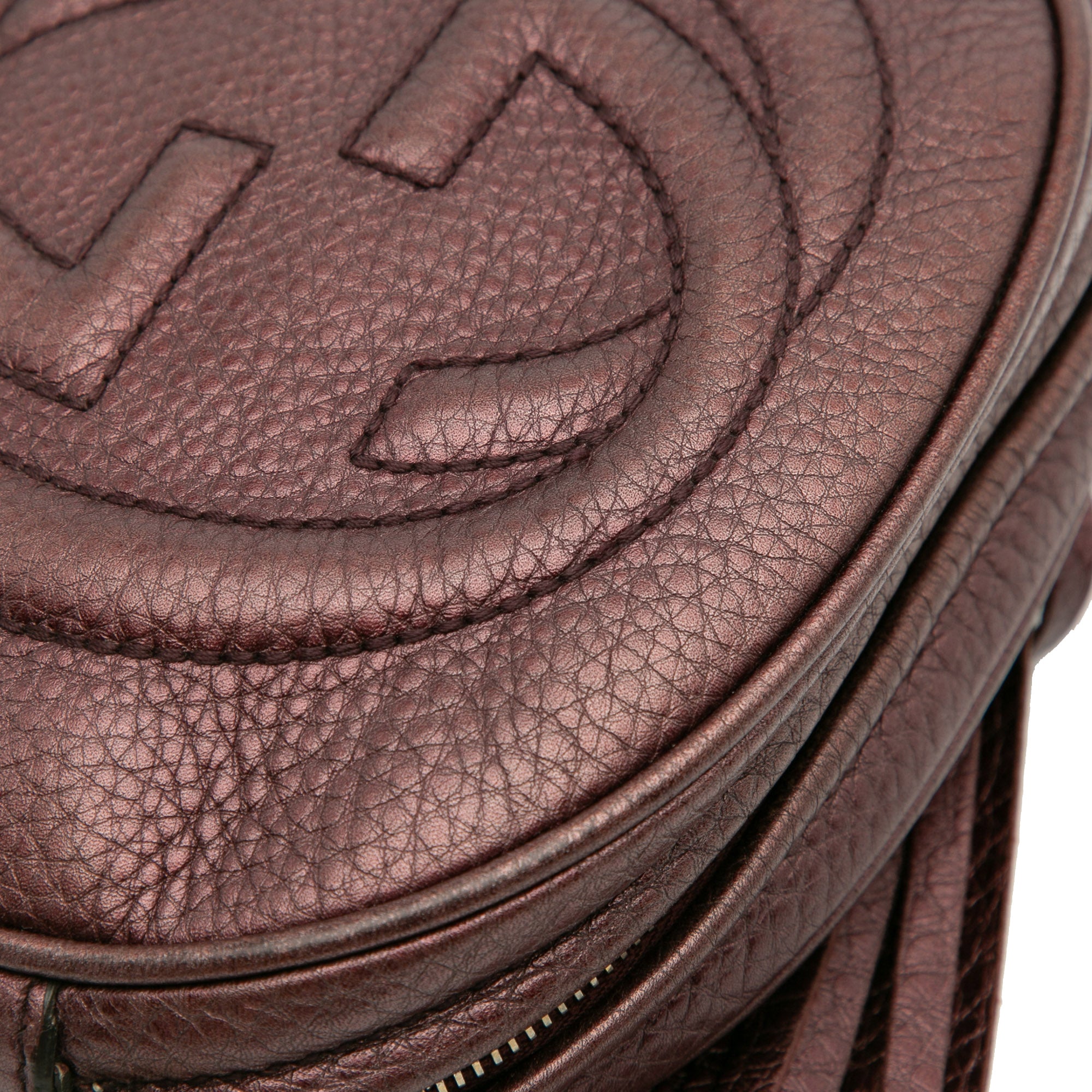 Mini Metallic Pebbled Calfskin Soho Chain Crossbody