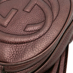 Mini Metallic Pebbled Calfskin Soho Chain Crossbody