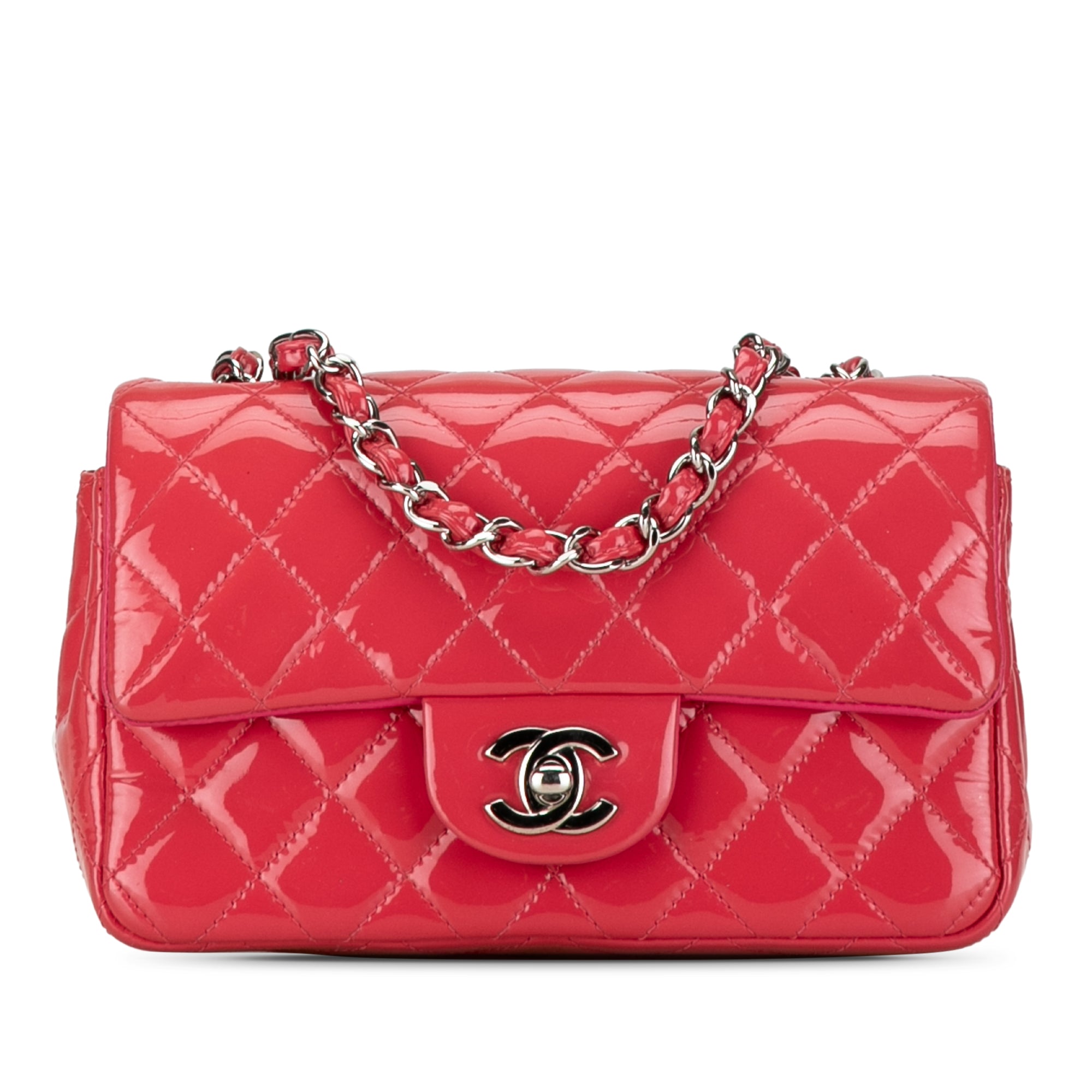 Mini Rectangular Classic Patent Single Flap_0