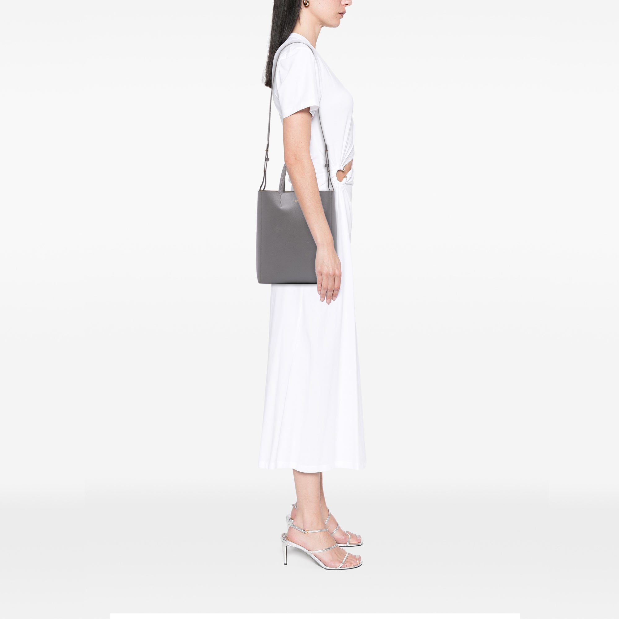 Small Grained Calfskin Vertical Cabas Tote
