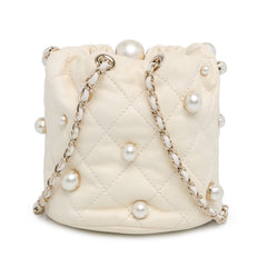 Mini Quilted Lambskin About Pearls Drawstring Bucket Bag_2