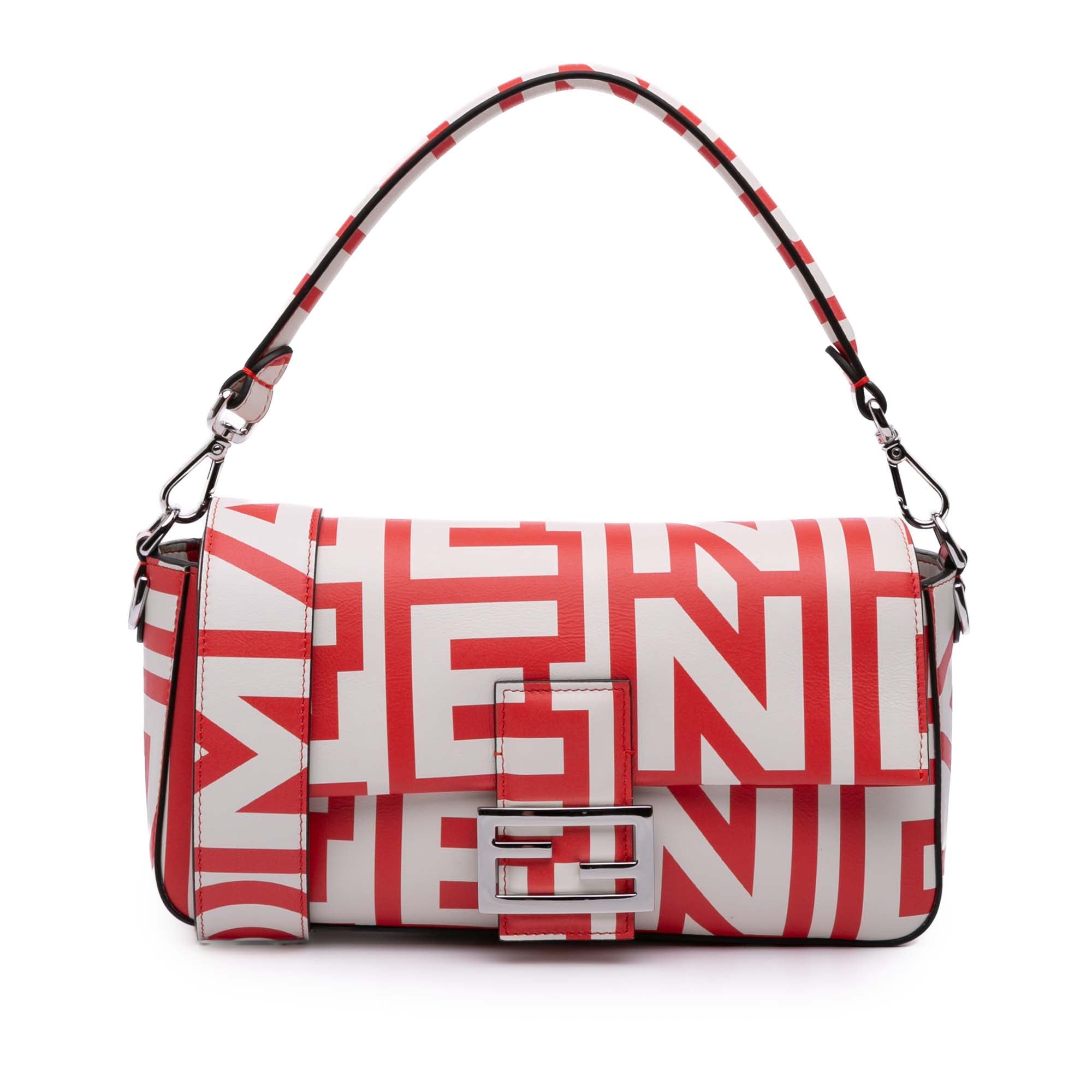 Marc Jacobs Nappa Vitello King Logo Print Phone Baguette Satchel
