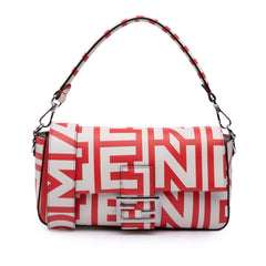 Marc Jacobs Nappa Vitello King Logo Print Phone Baguette Satchel