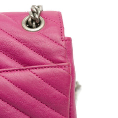 Medium Chevron Sheepskin Monogram Chain Bag