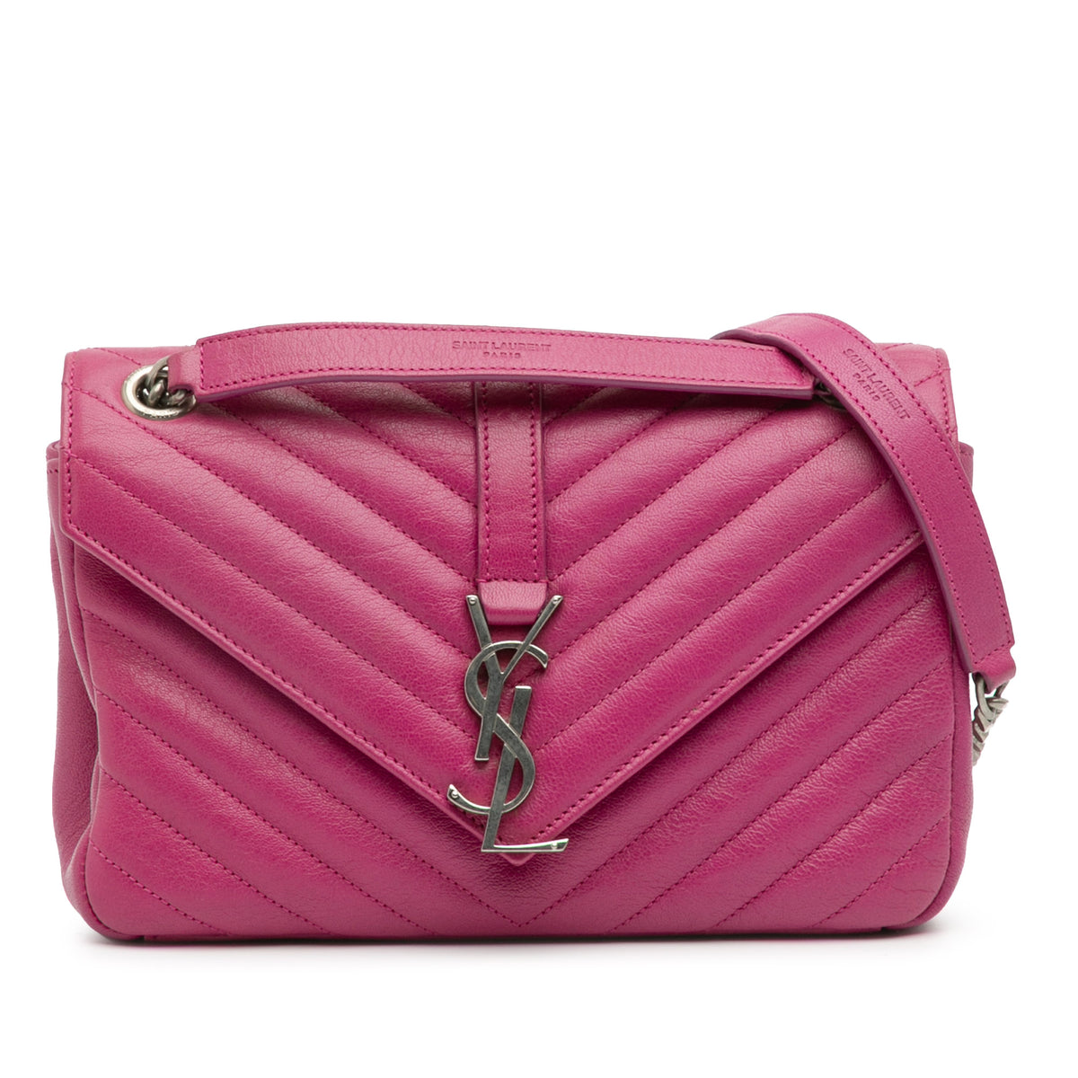 Medium Chevron Sheepskin Monogram Chain Bag