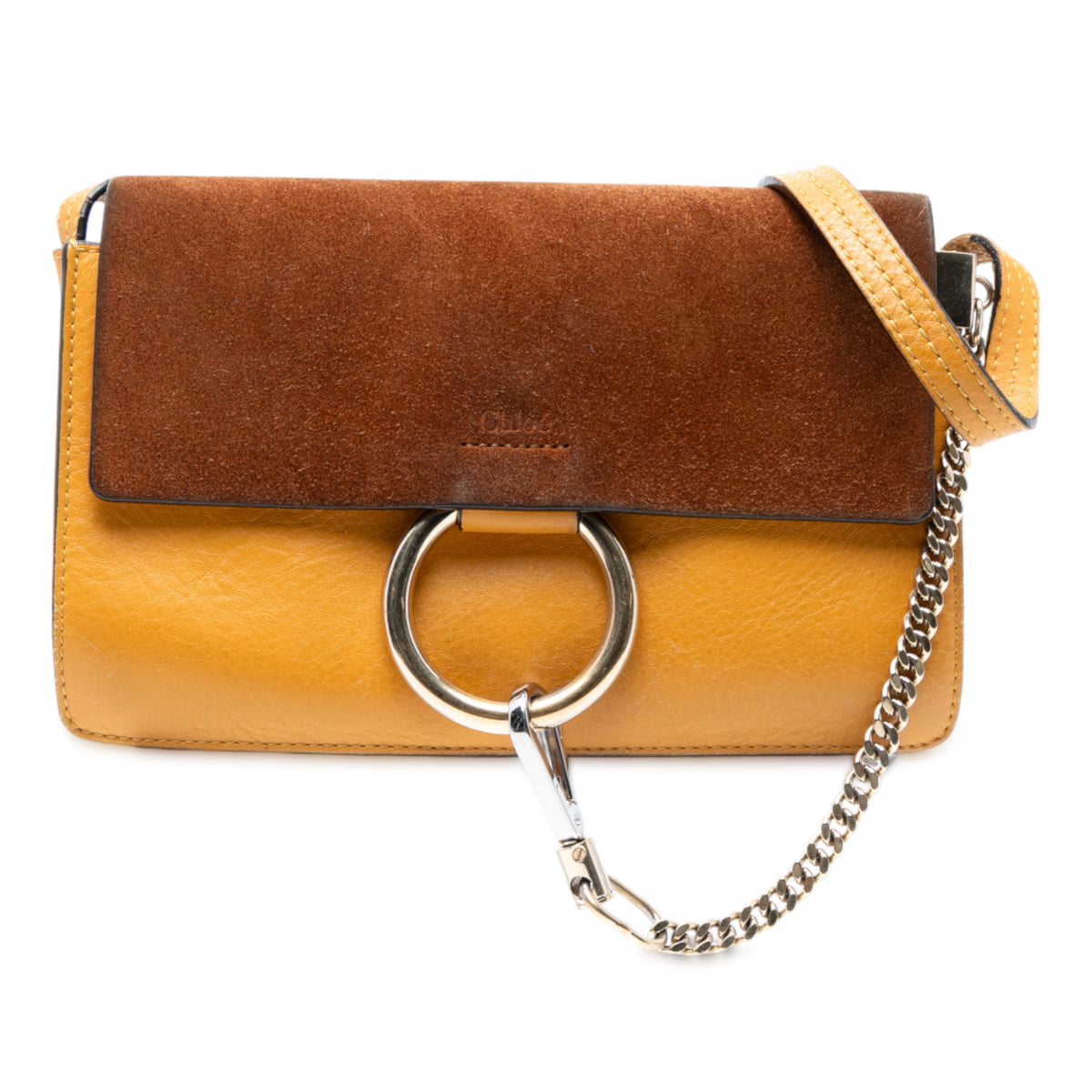 Small Suede and Calfskin Faye Crossbody
