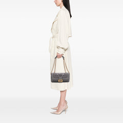 Embroidered Lace Leather Baguette Chain