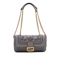 Embroidered Lace Leather Baguette Chain