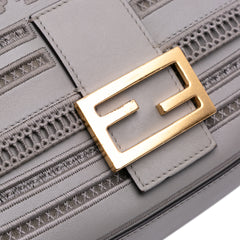 Embroidered Lace Leather Baguette Chain