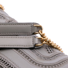 Embroidered Lace Leather Baguette Chain