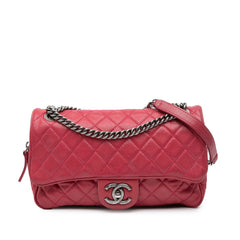 Small Quilted Iridescent Calfskin Shiva Flap