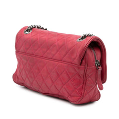 Small Quilted Iridescent Calfskin Shiva Flap