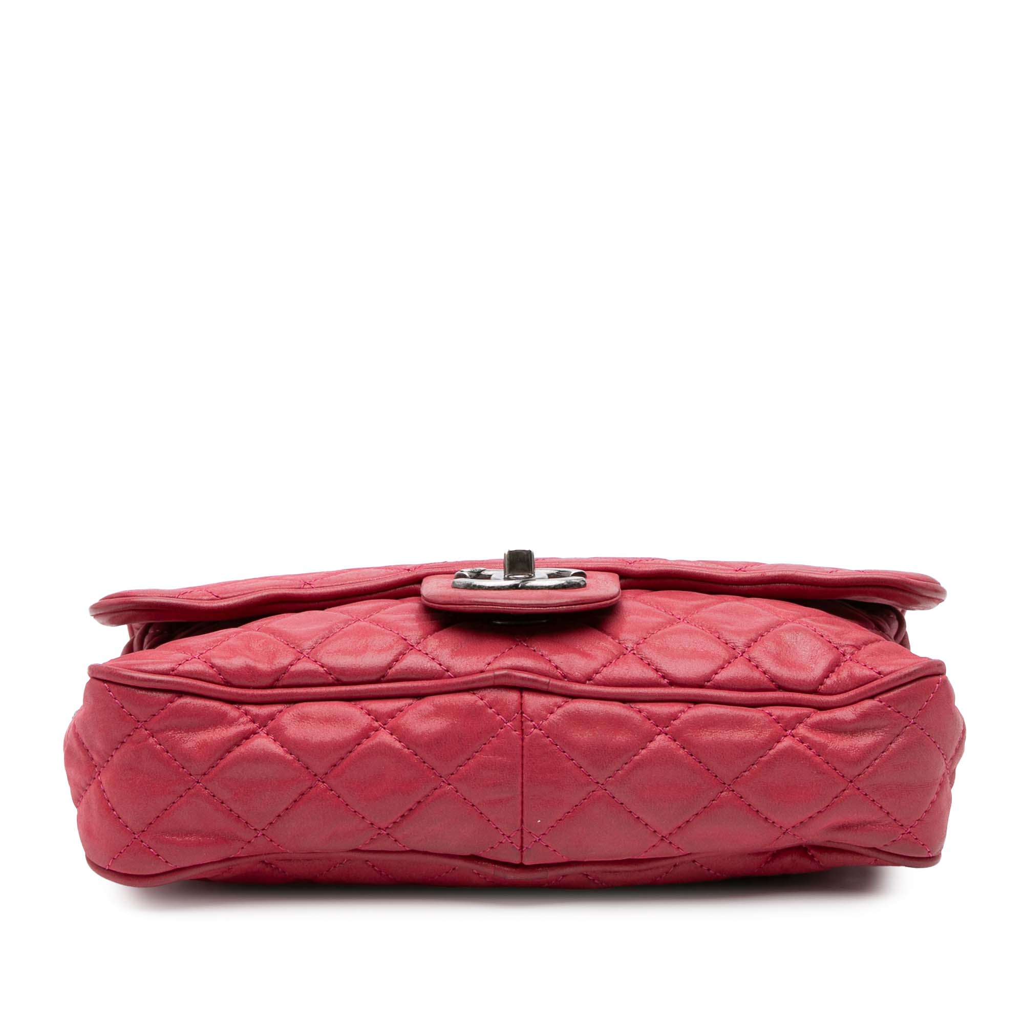 Small Quilted Iridescent Calfskin Shiva Flap