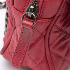 Small Quilted Iridescent Calfskin Shiva Flap