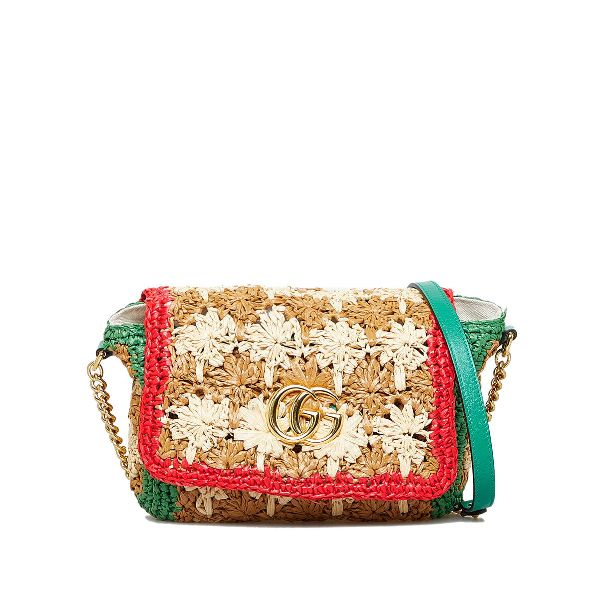 Small Raffia GG Marmont Crossbody