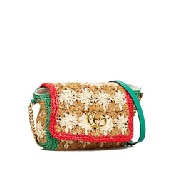 Small Raffia GG Marmont Crossbody