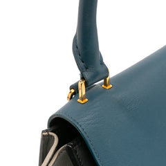 Medium Tricolor Leather Trapeze Satchel